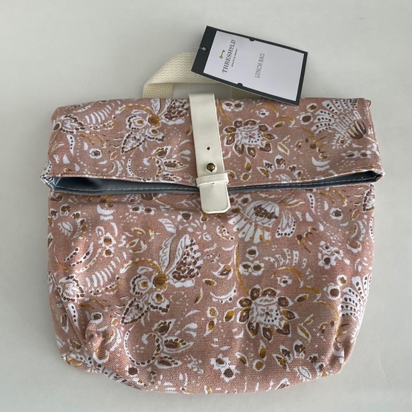 Threshold Other - Women’s Floral Snap Closed Insulated Lunch Bag Threshold Pink 10x9x4